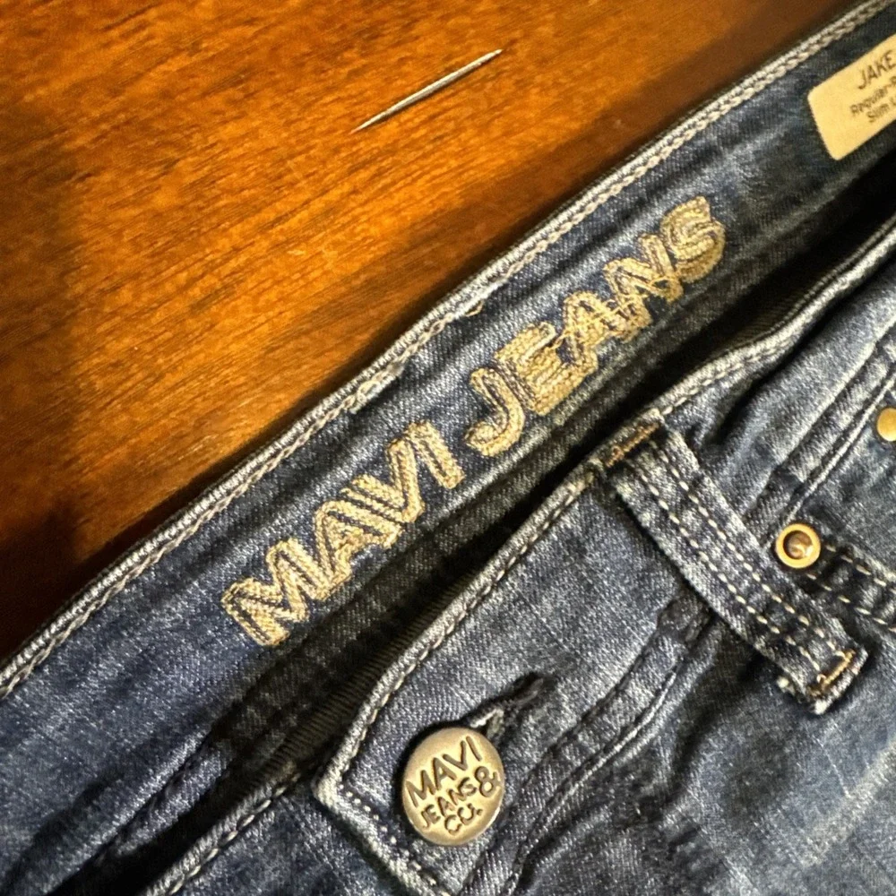 Mavi Jake Jeans Mens 34X30 Regular Rise Slim Leg Blue Stretch Denim